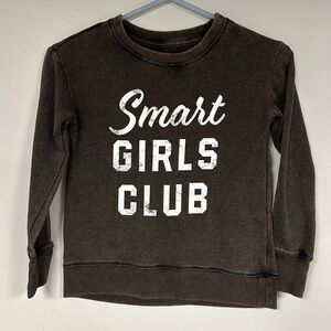 Cute Justice Girls Long Sleeve GRAPHIC Brown  Sweatshirt, 8, SMART GIRLS CLUB